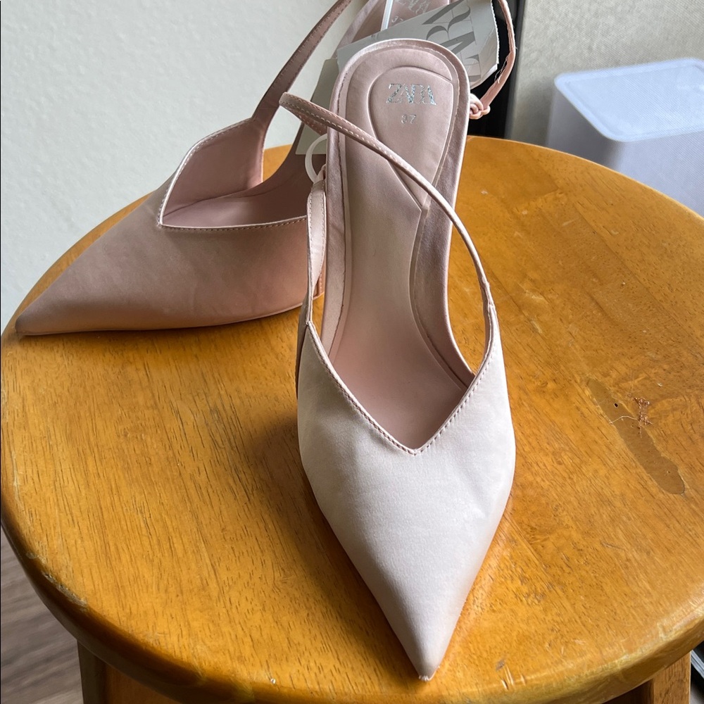 Zara Blush Pink Slingback Heels